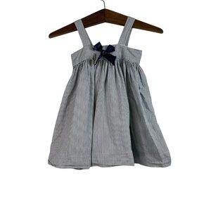 United Colors of Benetton Stripe Girls Bow Dress Size XS Preppy